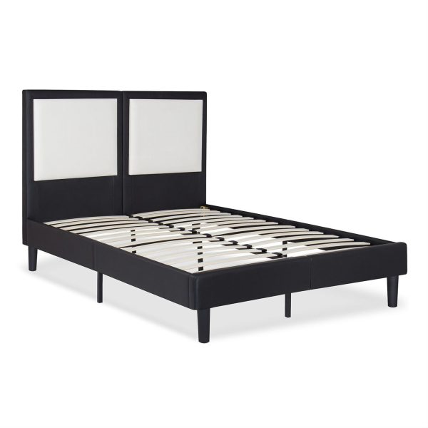 King size Contemporary Faux Leather Platform Bed with 50-in Tall Headboard - Image 2