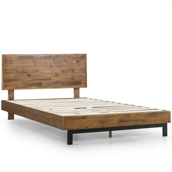 Rustic FarmHome Low Profile Pine Slatted Platform Bed in King - Image 2