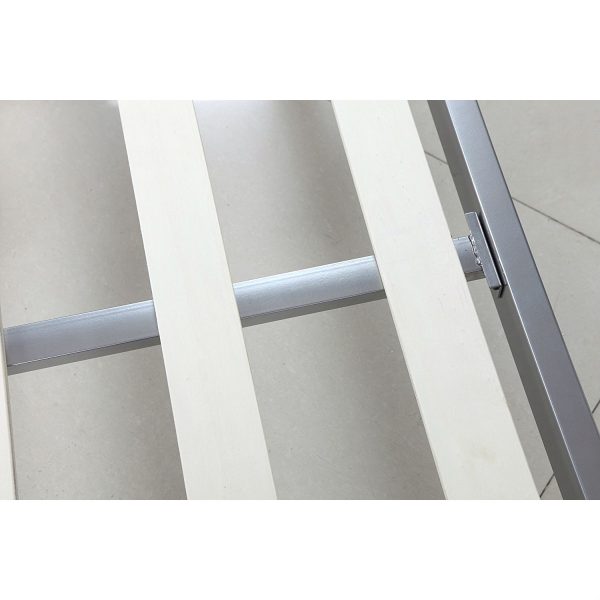 King Modern 8-inch Low Profile Platform Bed Frame in Silver Metal Finish - Image 3