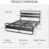 King Heavy Duty Round Metal Frame Platform Bed with Black Wood Panel Headboard - Image 5
