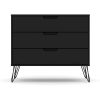 Modern Scandinavian Style Bedroom 3-Drawer Dresser in Black Wood Finish - Image 2