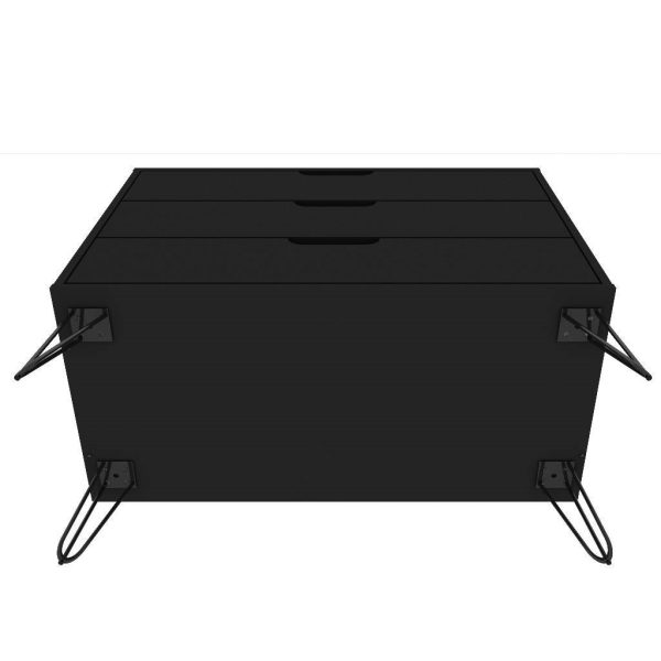 Modern Scandinavian Style Bedroom 3-Drawer Dresser in Black Wood Finish - Image 3