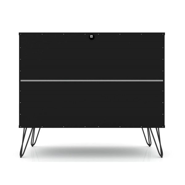 Modern Scandinavian Style Bedroom 3-Drawer Dresser in Black Wood Finish - Image 4