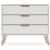 Modern Bedroom Scandinavian Style 3-Drawer Dresser in Off-White Natural Finish - Image 2
