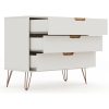 Modern Bedroom Scandinavian Style 3-Drawer Dresser in Off-White Natural Finish - Image 3