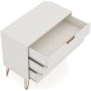 Modern Bedroom Scandinavian Style 3-Drawer Dresser in Off-White Natural Finish - Image 4