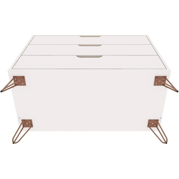 Modern Scandinavian Style Bedroom 3-Drawer Dresser in White Wood Finish - Image 4