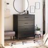 Modern 4-Drawer Bedroom Chest Dresser in Rustic Black Wood Finish - Image 2