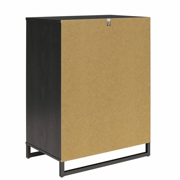 Modern 4-Drawer Bedroom Chest Dresser in Rustic Black Wood Finish - Image 5