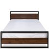 Modern FarmHome Queen Low Profile Metal Wood Platform Bed