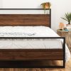 Modern FarmHome Queen Low Profile Metal Wood Platform Bed - Image 4