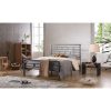 Queen Platform Bed Frame with Metal Headboard in Titanium Silver Finish - Image 2