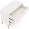 Modern Scandinavian Style Bedroom 3-Drawer Dresser in Off-White Finish - Image 3
