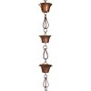 Pure Copper 8.5-Ft Rain Chain with 10 Round Cups and Teardrop Chain-Links - Image 2