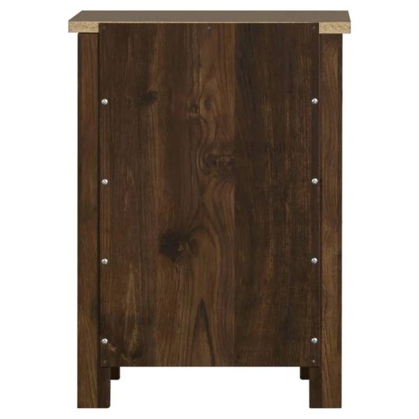 Farmhouse 1-Drawer Bedroom Nightstand with Open Shelf in Rustic Pine Finish - Image 3