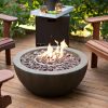 28-inch Round Gray Enviro Stone Natural Gas Fire Pit Bowl - Image 2