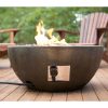 28-inch Round Gray Enviro Stone Natural Gas Fire Pit Bowl - Image 3