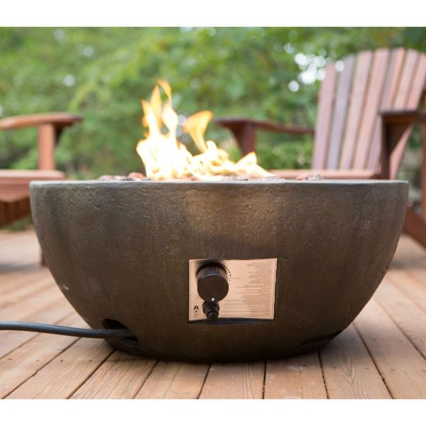 28-inch Round Gray Enviro Stone Natural Gas Fire Pit Bowl - Image 3