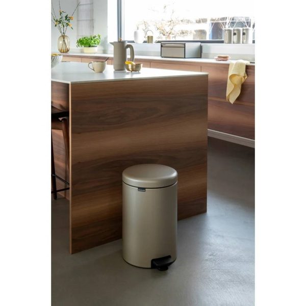 Stainless Steel 3-Gallon Kitchen Trash Can with Step-on Lid in Champagne Gold - Image 3