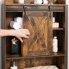 FarmHouse Over The Toilet Sliding Barn Door Storage Cabinet Cupboard - Image 5