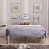 Full size Silver Metal Platform Bed Frame with Arched Headboard - Image 2