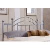 Full size Silver Metal Platform Bed Frame with Arched Headboard - Image 3