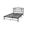 Full size Black Metal Platform Bed Frame with Arched Headboard - Image 2