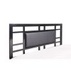 Full Modern Classic Metal Platform Bed Frame with Black Upholstered Headboard - Image 3