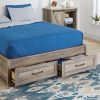 Queen Farmhome Platform Bed with Storage Drawers in Grey Wood Finish - Image 3