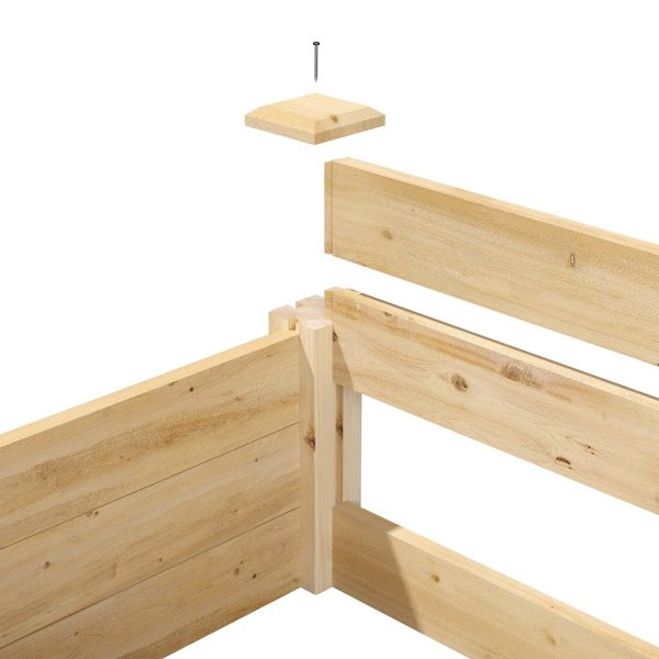 17-inch High Pine Wood Raised Garden Bed 4 ft x 8 ft - Made in USA - Image 3