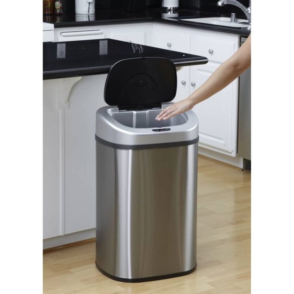 Stainless Steel 21-Gallon Kitchen Trash Can with Motion Sensor Lid - Image 5