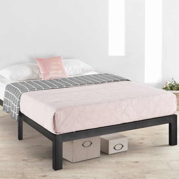 Queen size Metal Platform Bed Frame with 3.86 inch Wide Heavy Duty Steel Slats - Image 2