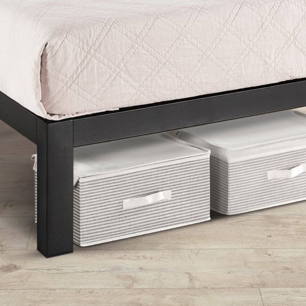 Queen size Metal Platform Bed Frame with 3.86 inch Wide Heavy Duty Steel Slats - Image 3