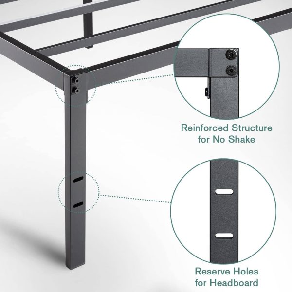 Queen 18-inch Metal Platform Bed Frame with Under-Bed Storage Space - Image 5