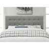 Queen Modern Classic Style Button-Tufted Headboard in Grey Upholstered Fabric - Image 5