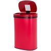 Red 13 Gallon Stainless Steel Motion Sensor Trash Can - Image 2