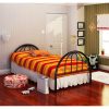 Twin Black Metal Platform Bed Frame with Arch Headboard & Footboard - Image 2