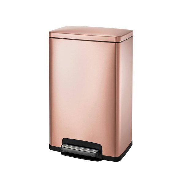 Stainless Steel 13-Gallon Kitchen Trash Can with Step Lid in Copper Rose Gold - Image 2