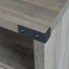 Farmhouse Style End Table Barn Door Nightstand with Open Shelf in Rustic Oak - Image 4