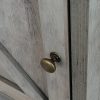 Farmhouse Style End Table Barn Door Nightstand with Open Shelf in Rustic Oak - Image 5