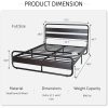 Full Heavy Duty Round Metal Frame Platform Bed with Black Wood Panel Headboard - Image 5