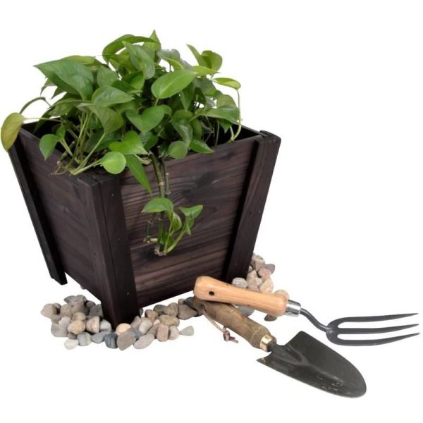 Small Solid Wood Garden Planter - 12L x 12W x 10H inch