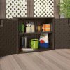 Outdoor Resin Wicker Storage Cabinet Shed in Dark Mocha Brown - Image 2