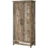 Farmhouse Storage Cabinet Wardrobe Armoire in Rustic Wood Finish - Image 2