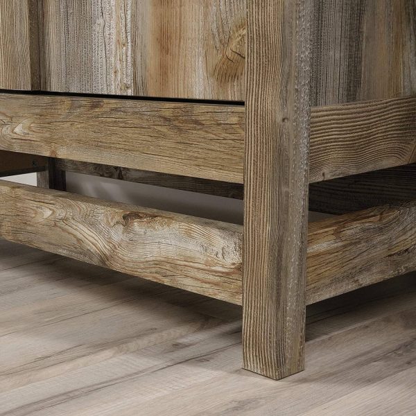 Farmhouse Storage Cabinet Wardrobe Armoire in Rustic Wood Finish - Image 3