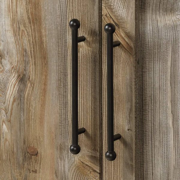 Farmhouse Storage Cabinet Wardrobe Armoire in Rustic Wood Finish - Image 4
