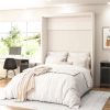 Full size Murphy Bed Space Saving Wall Bed Frame in Ivory Oak Finish - Image 3