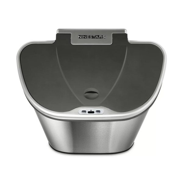 Dual Stainless Steel 18-Gallon Trash Can Recycle Bin with Motion Sensor Lid - Image 3
