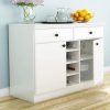 White Dining Room Sideboard Buffet Console Table with 2 Drawers - Image 4