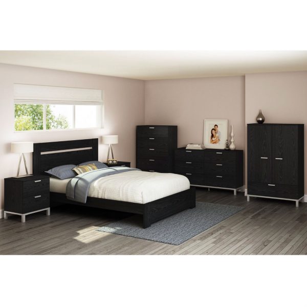 Full / Queen size Contemporary Headboard in Black Oak Finish - Image 3